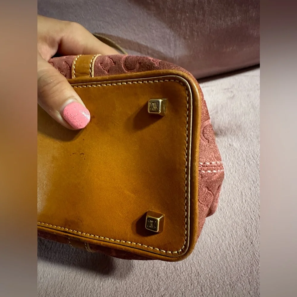 CELINE Tote Bag Pink Suede Leather Vintage Handbag - Picture 15 of 17